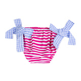 Baby girl terry swim briefs with stripes