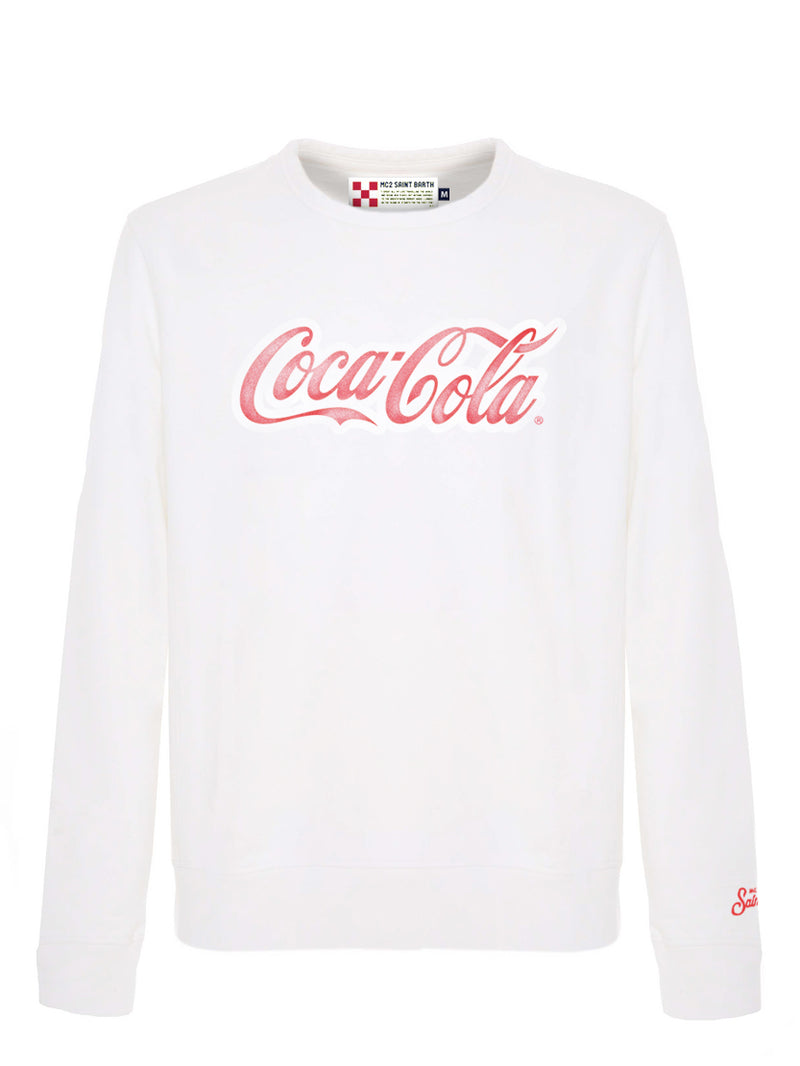 Felpa bianca in cotone con stampa logo ©Coca-Cola | © Coca Cola Edizione Speciale
