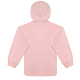 pink embroided writing hoodie for girl
