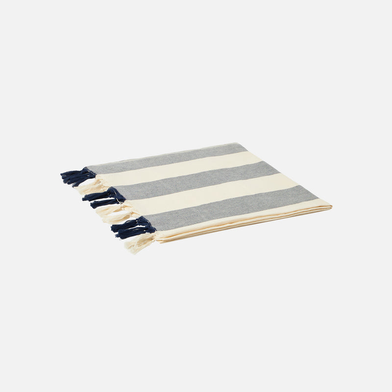 Fouta lightweight with white and blue stripes