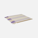 Fouta lightweight with white and lilac stripes