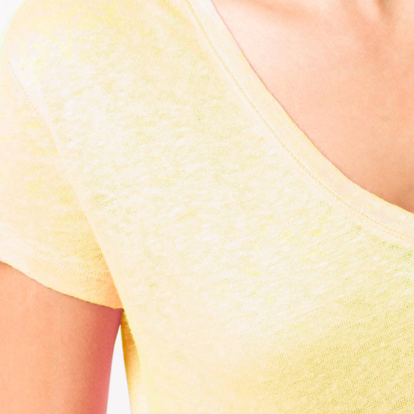 Yellow linen woman's t-shirt