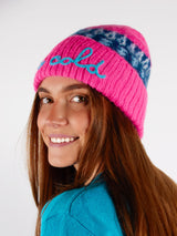Woman soft beanie with nordic jacquard print