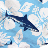 Sharks velvet print mid-length swim shorts