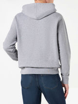 Graues Herren-Sweatshirt mit Kapuze aus Baumwolle