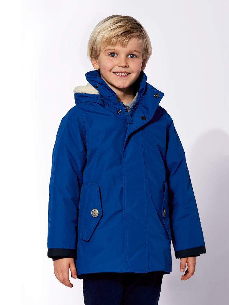 Boy hooded bluette parka jacket