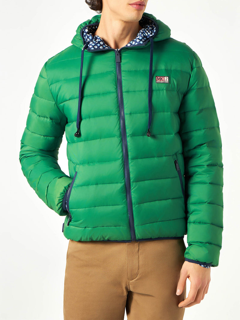Man double face green down jacket