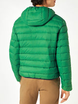 Man double face green down jacket