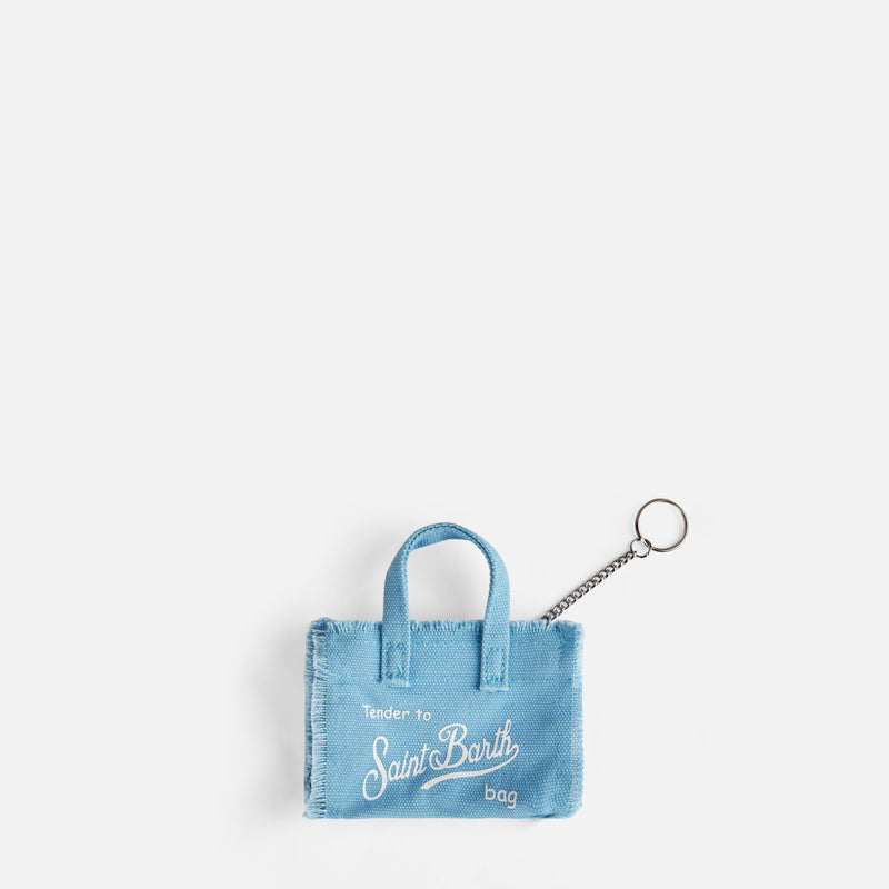 Light blue canvas key holder