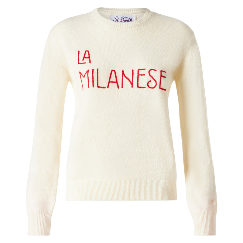 Damenpullover mit La Milanese-Stickerei | Michela Proietti Co-Lab