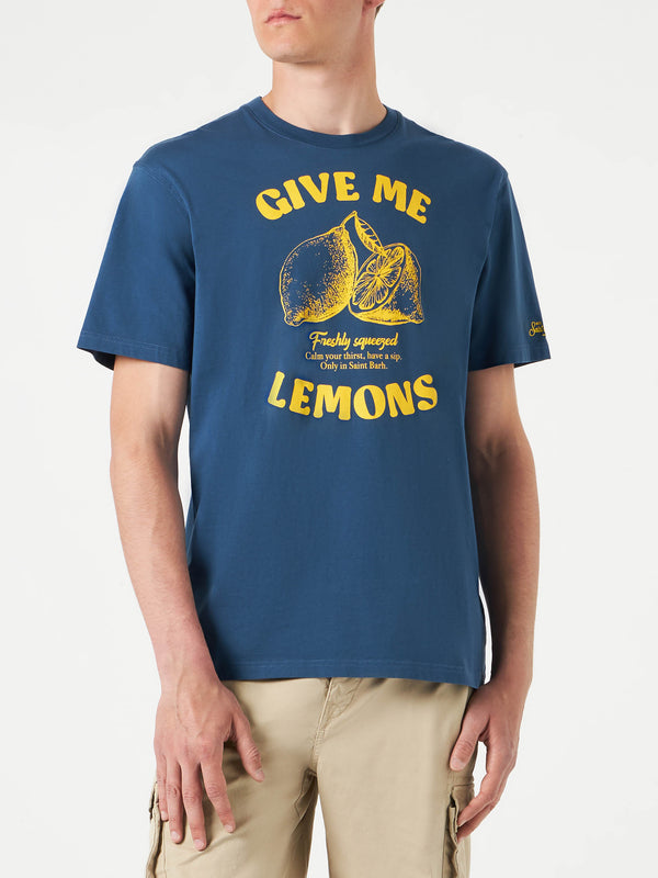 Herren-T-Shirt aus Baumwolle mit Zitronen-Aufdruck