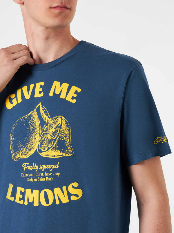 Man cotton t-shirt with Lemons print