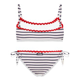 Mädchen-Bikini-Badeanzug mit Forte-Stickerei