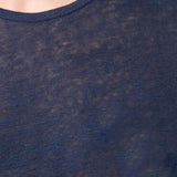 T-Shirt da Uomo in lino Blu Navy 