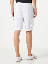Man white cargo shorts