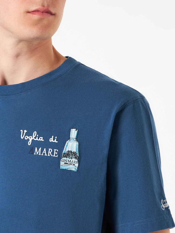 Man cotton t-shirt with Voglia di MARE embroidey | GIN MARE EDIZIONE SPECIALE