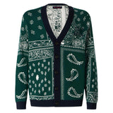 Bandanna dark green knitted cardigan with Saint Barth embroidery