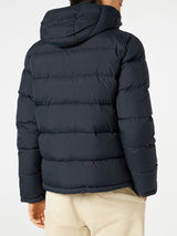 Blue Hooded Down Padded Jacket