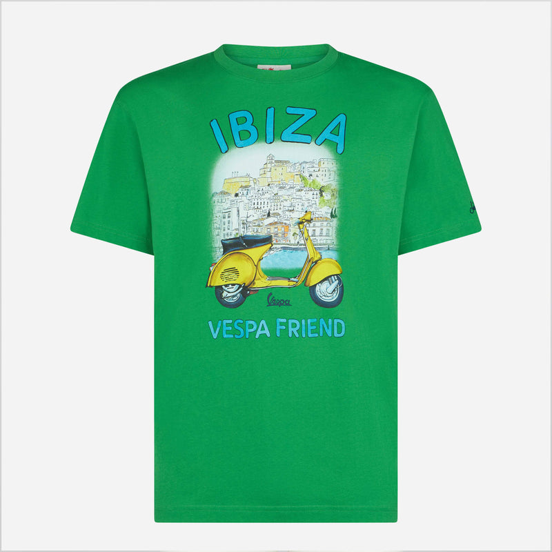 Herren-T-Shirt aus Baumwolle mit Ibiza-Vespa-Aufdruck | VESPA® SONDEREDITION
