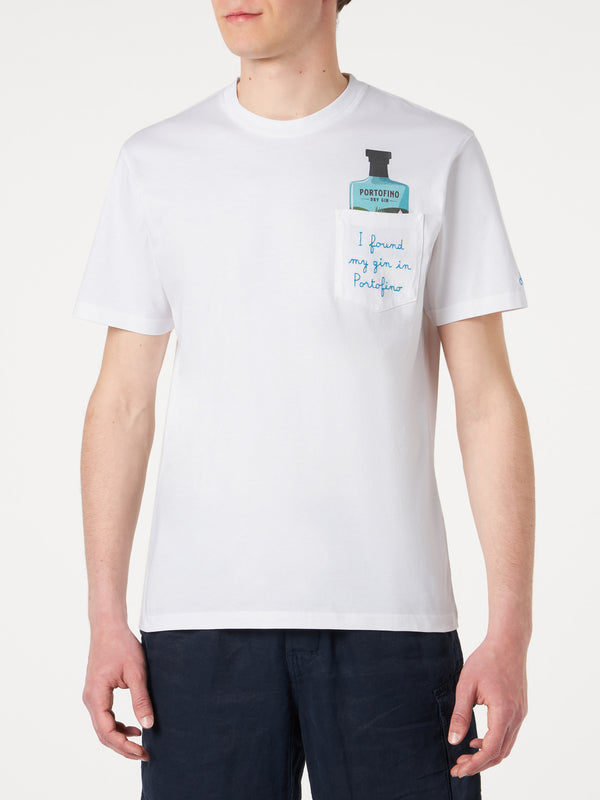 Man cotton t-shirt with embroidery | PORTOFINO DRY GIN SPECIAL EDITION
