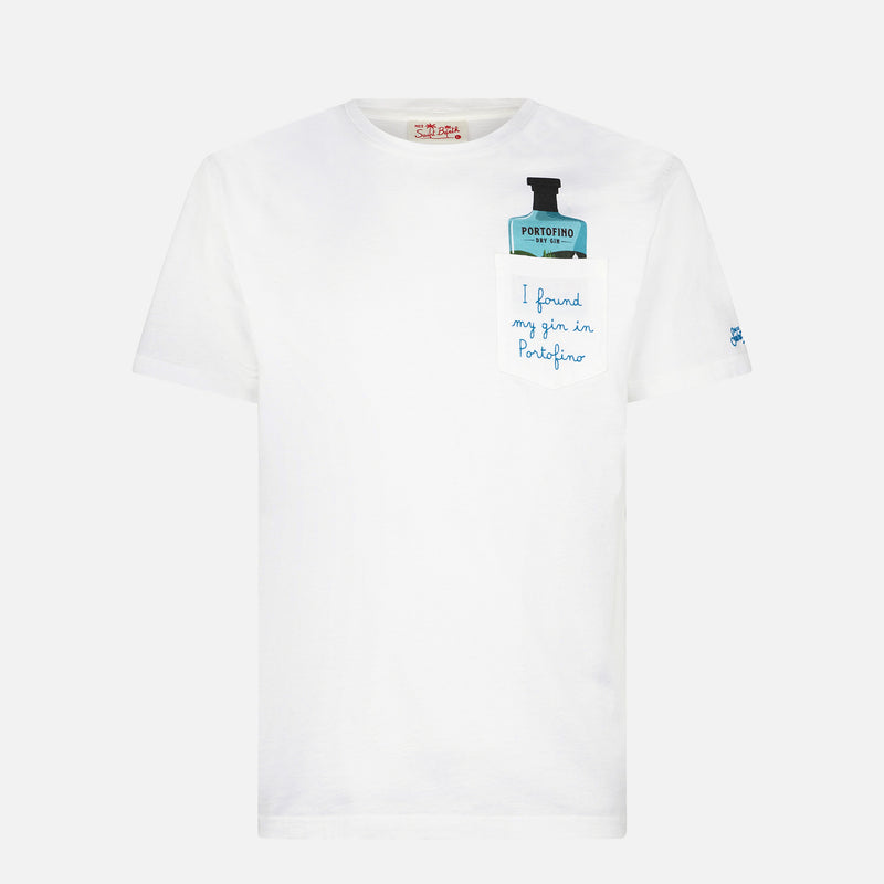 Man cotton t-shirt with embroidery | PORTOFINO DRY GIN SPECIAL EDITION