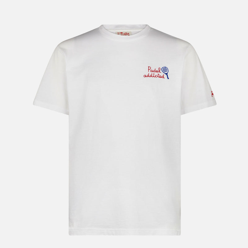 Herren-T-Shirt mit Padel Addicted-Stickerei vorne