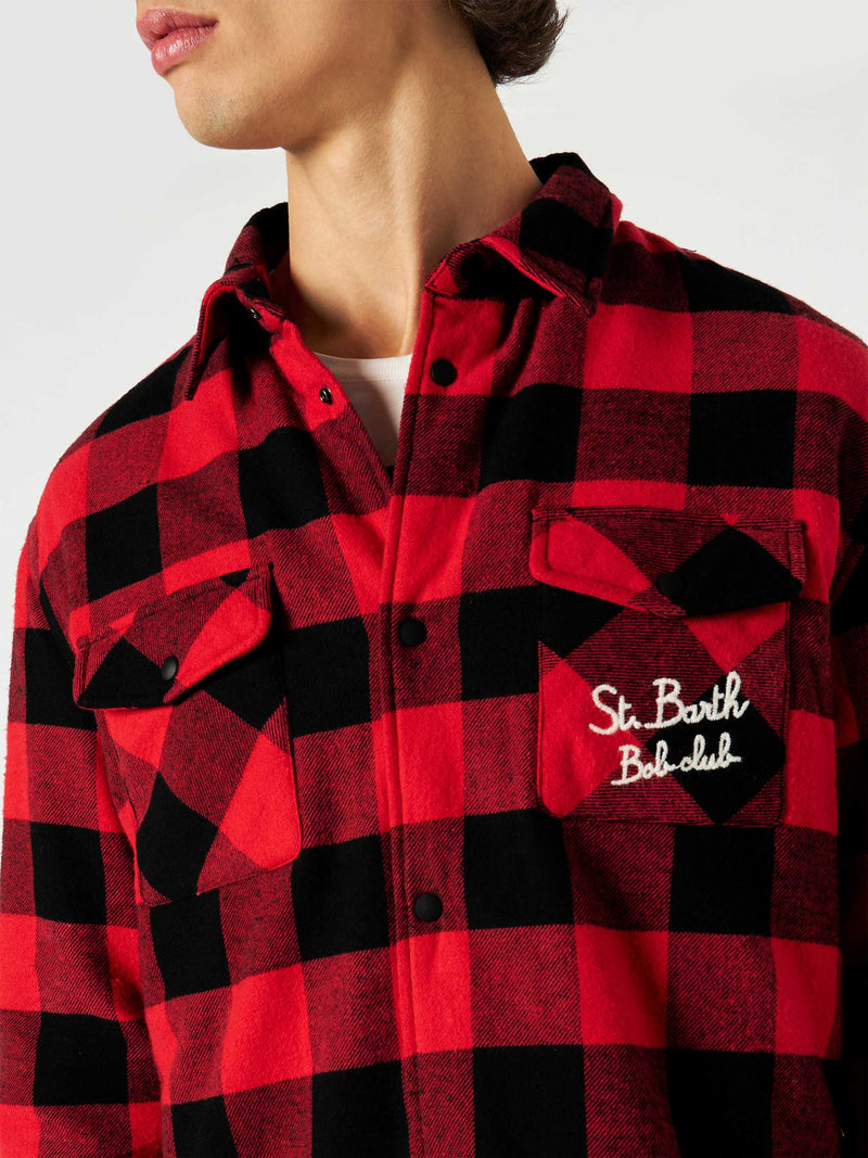 Overshirt with pocket and St. Barth Bob Club embroidery