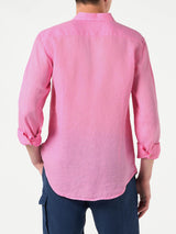 Man pink linen Pamplona shirt
