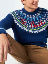 Man brushed sweater with icelandic jacquard