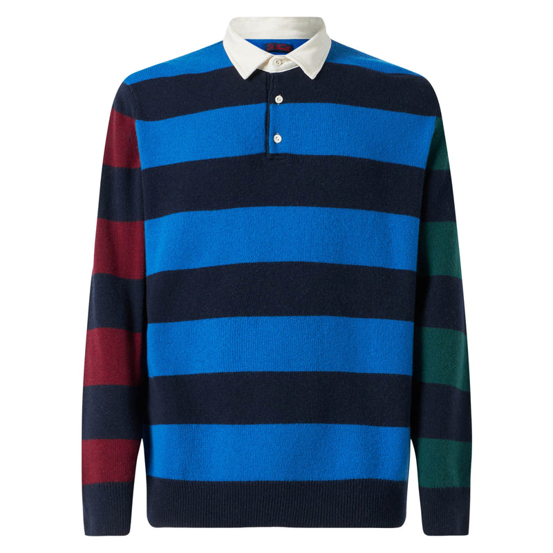 Striped knitted polo