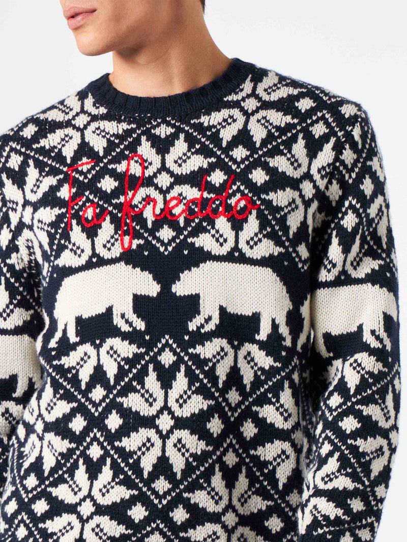 Man crewneck sweater with norwegian pattern