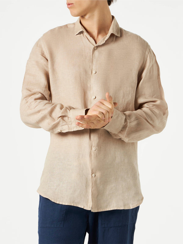 Camicia da uomo Pamplona in lino beige
