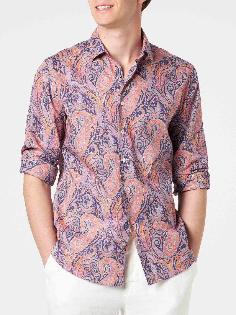 Man muslin cotton Sikelia shirt with paisley print | Made with Liberty fabric