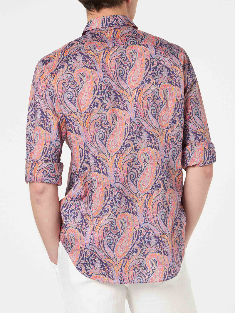 Camicia da uomo Sikelia in mussola di cotone con stampa paisley | EDIZIONE SPECIALE LIBERTY