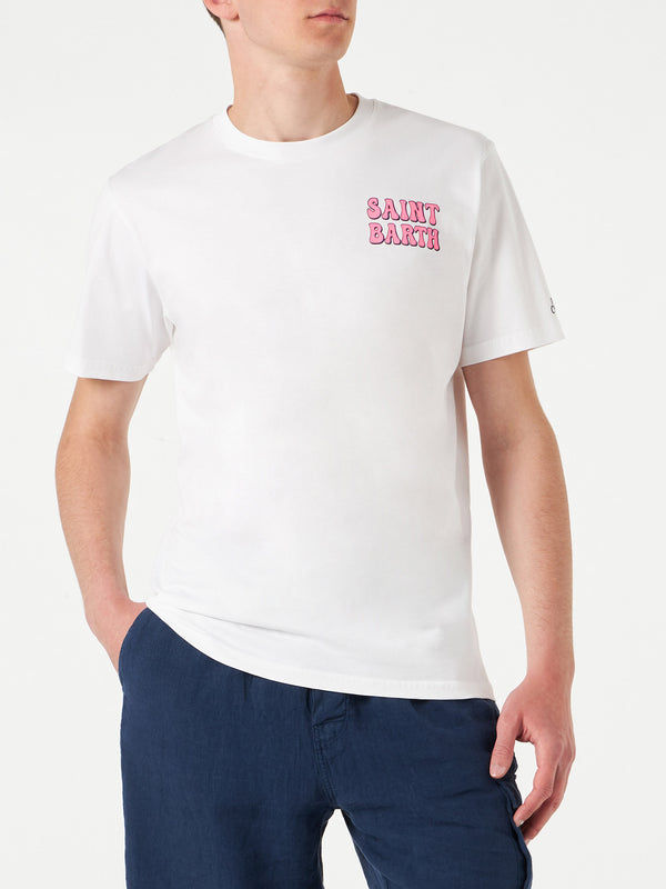 Man cotton t-shirt with St. Barth Island print