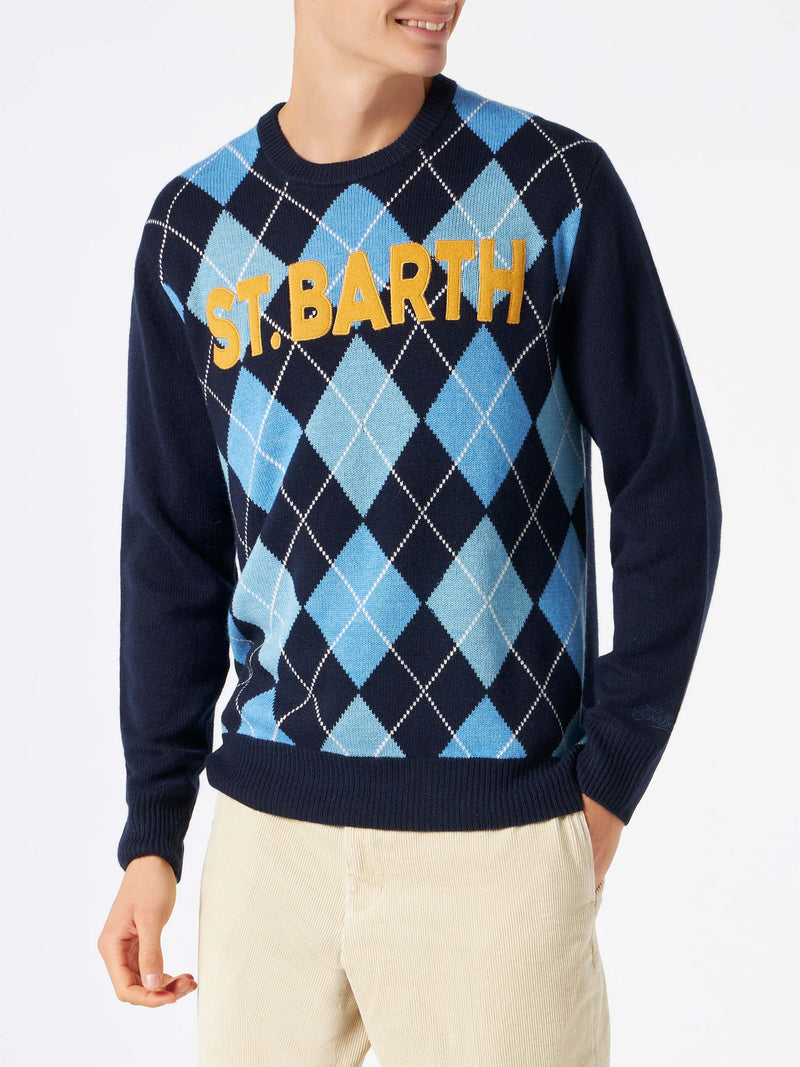 Man sweater with argyle print