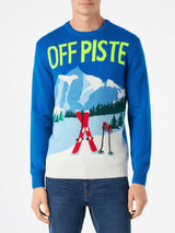 Man sweater with mountains postcard