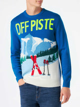 Man sweater with mountains postcard