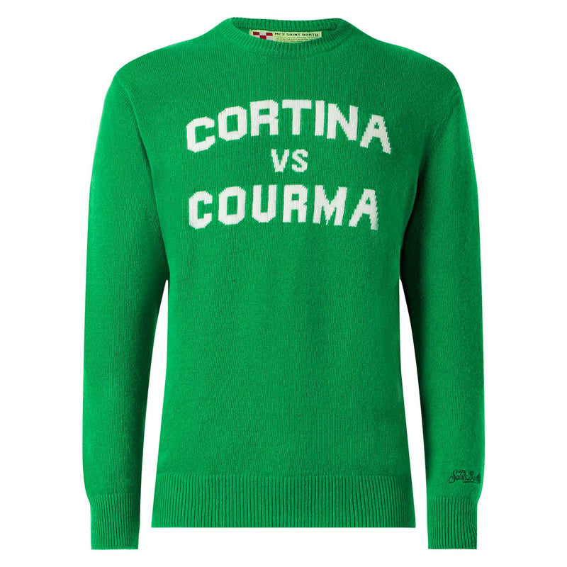 Man sweater with Cortina vs Courma lettering
