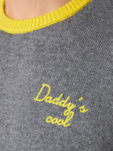 Herrenpullover in Grau mit Daddy's cool Stickerei