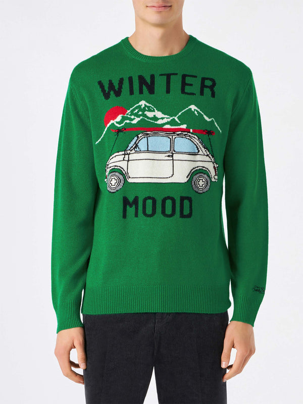 Man sweater with car print