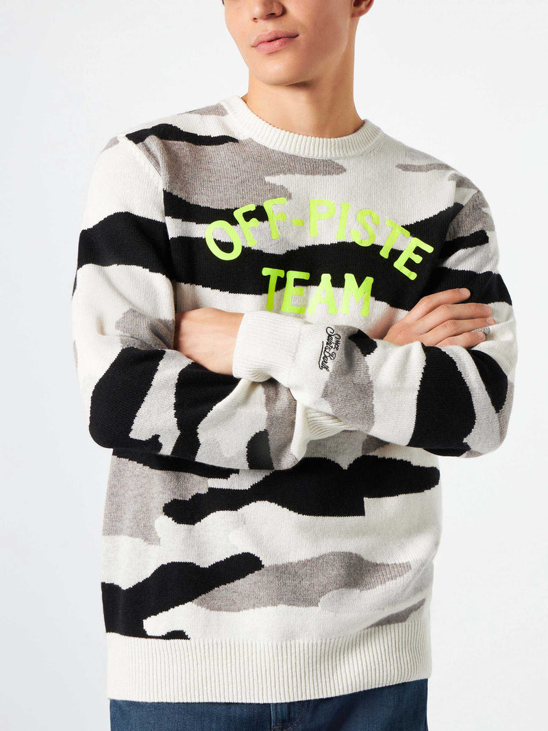 Man sweater with camouflage Off-piste Team print