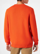 Man orange sweater Bellavista & Fuoripista print