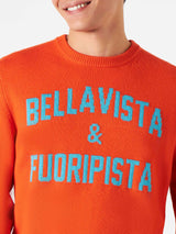 Orangefarbener Herrenpullover mit Aufdruck Bellavista &amp; Fuoripista