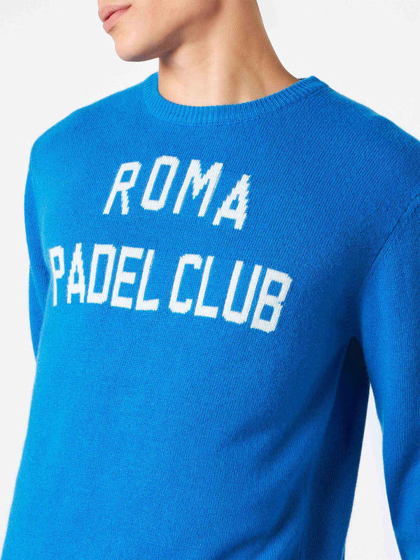 Herrenpullover mit Roma Padel Club-Jacquard-Print