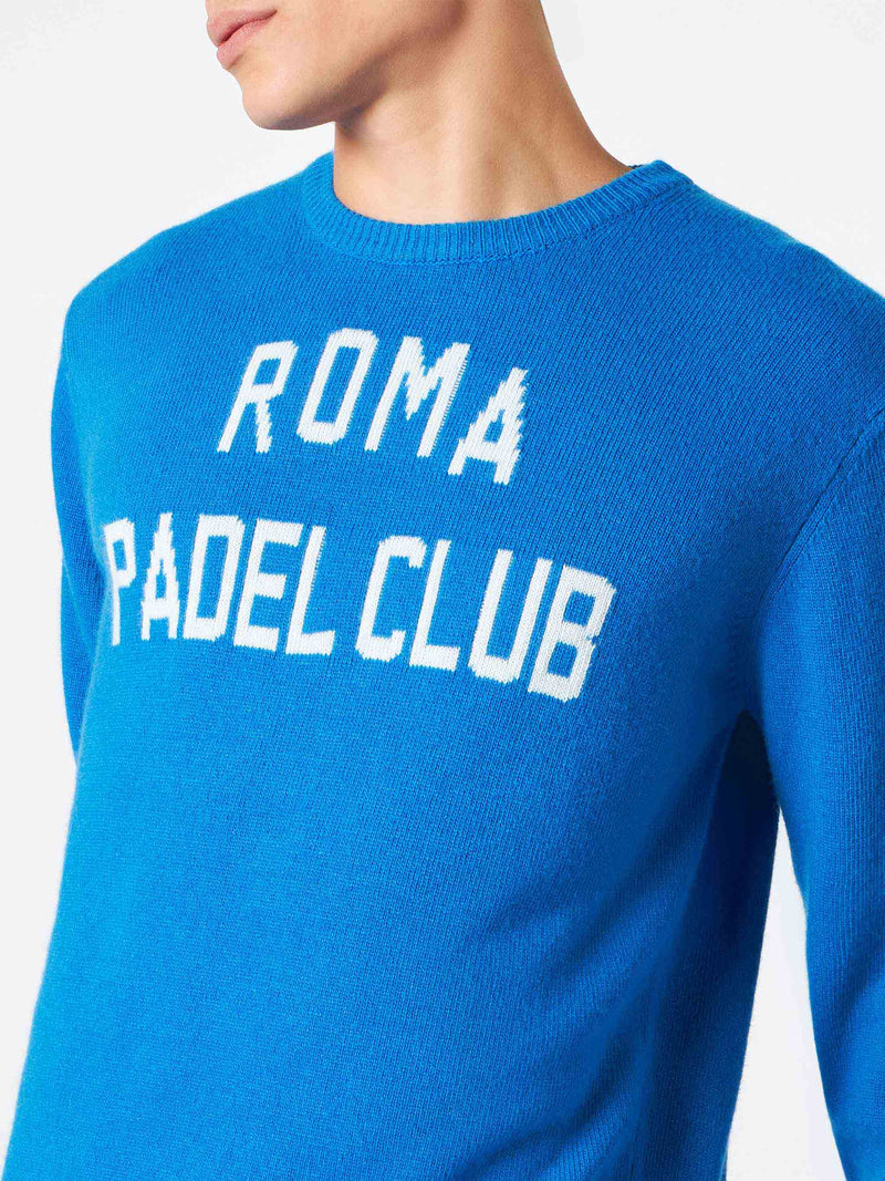 Man sweater with Roma Padel Club jacquard print