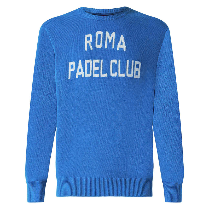 Man sweater with Roma Padel Club jacquard print