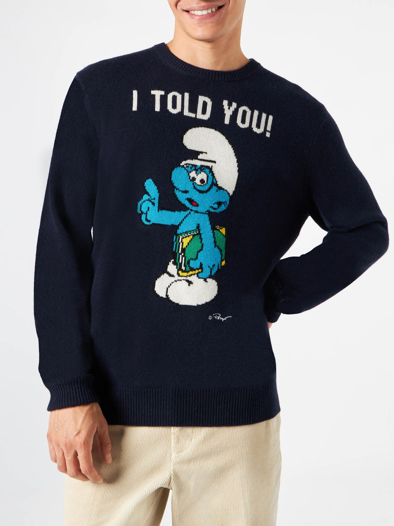 Man sweater with "I told you!" print | ©PEYO SPECIAL EDITION