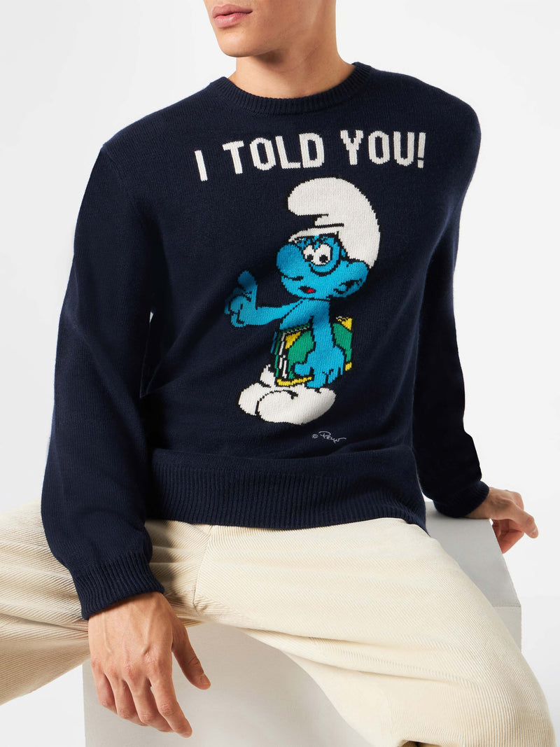 Man sweater with "I told you!" print | ©PEYO SPECIAL EDITION