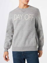 Man crewneck knitted sweater with Day Off embroidery